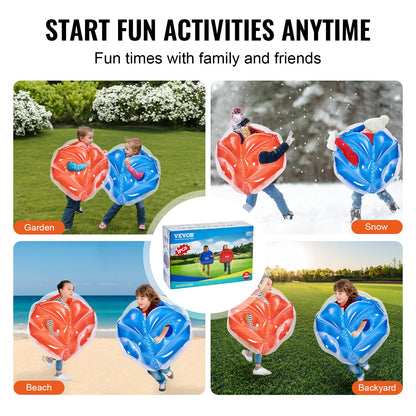 VEVOR Inflatable Bumper Balls 2-Pack, 2FT/0.6M Body Sumo Zorb Balls for Kids, Durable