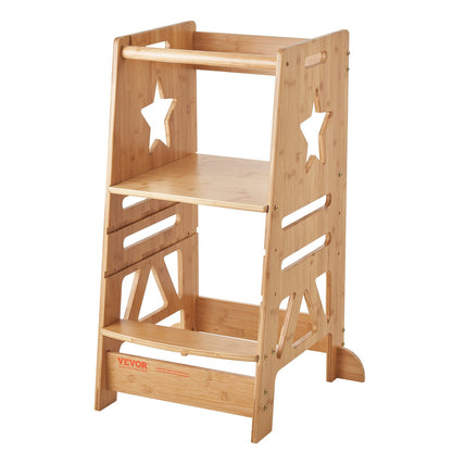 VEVOR Tower Step Stool for Kids and Toddlers, 3-Level Height Adjustable Toddler