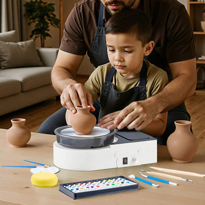 Mini Pottery Wheel Electric Clay Wheel for Kids and Adults 158 mm White