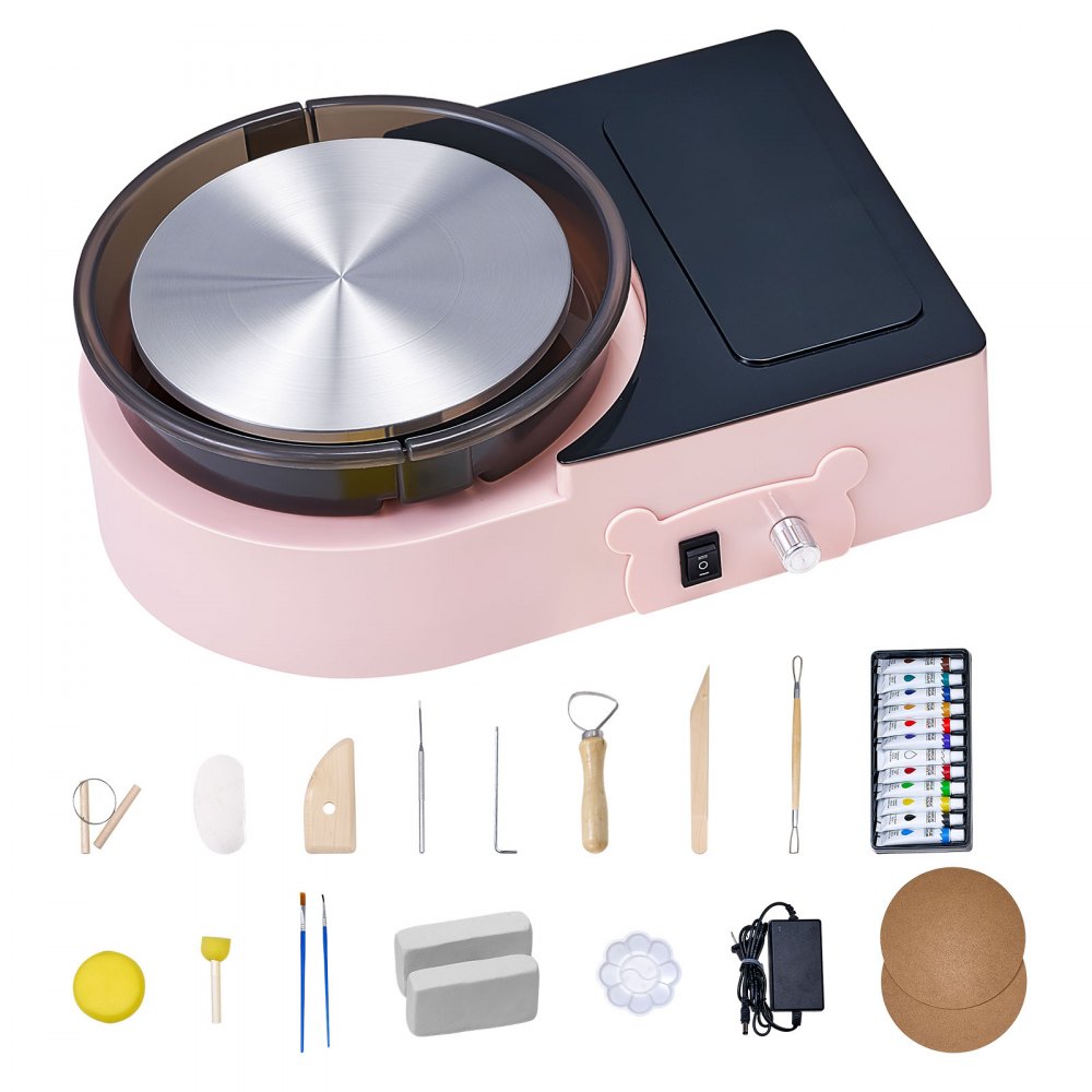 Mini Pottery Wheel Electric Clay Wheel for Kids and Adults 158 mm Pink