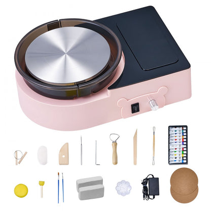 Mini Pottery Wheel Electric Clay Wheel for Kids and Adults 158 mm Pink