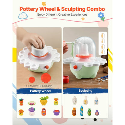 Mini Pottery Wheel Electric Clay Wheel for Kids 50 mm and 80 mm Turntables