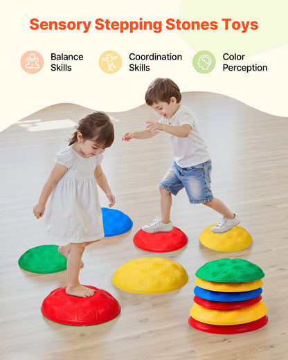Turtle Balance Stepping Stones, 6 PCS, Up to 100 kg Kids Turtle Jumping Stones Steps Stones, Toddler Obstacle Course Coordination Game Toys Indoor or Outdoor Play for Children Aged 3 4 5 6 7 8+