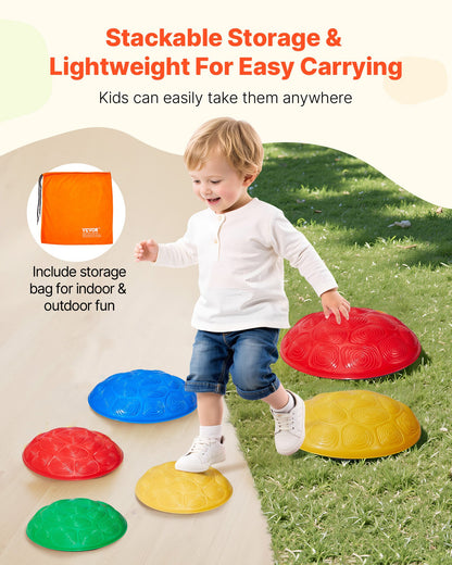 Turtle Balance Stepping Stones, 6 PCS, Up to 100 kg Kids Turtle Jumping Stones Steps Stones, Toddler Obstacle Course Coordination Game Toys Indoor or Outdoor Play for Children Aged 3 4 5 6 7 8+