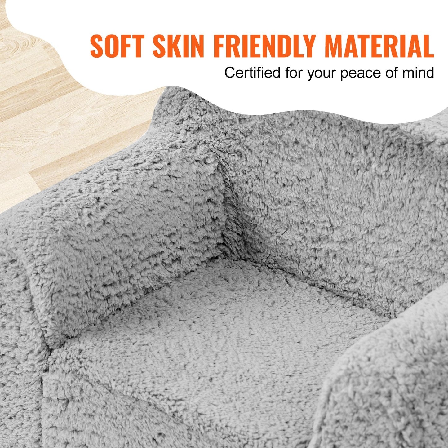 Cozy Toddler Armchair with 25D Sponge & Sherpa Fabric - 20 kg Capacity