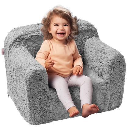 Cozy Toddler Armchair with 25D Sponge & Sherpa Fabric - 20 kg Capacity