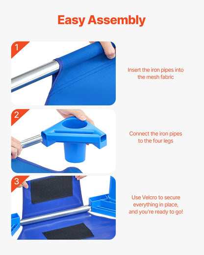 VEVOR Stackable Kiddie Cot 52" x 23" Daycare Nap Cots for Kids Blue (Pack of 6)