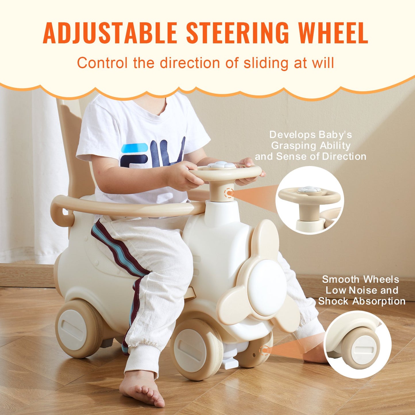 VEVOR 5 in 1 Rocking Horse for Toddlers 1-3 Years, Baby Rocking Horse with Trampoline,
