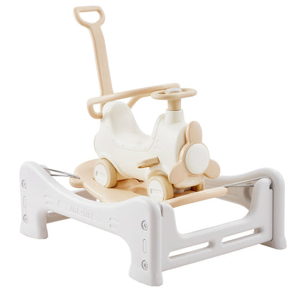 5-in-1 Toddler Rocking Horse with Trampoline & Balance Board, Supports 36kg