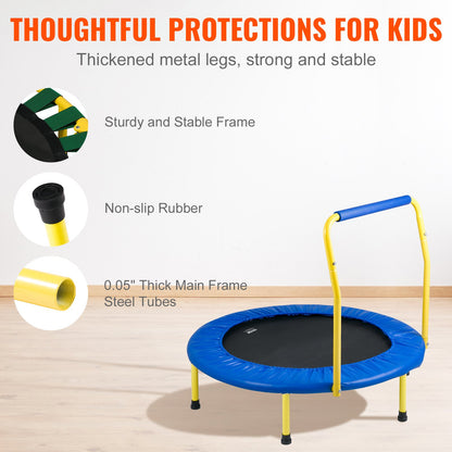 VEVOR 3FT Trampoline for Kids, 92 cm Trampolines Indoor/Outdoor Trampoline for Toddlers,