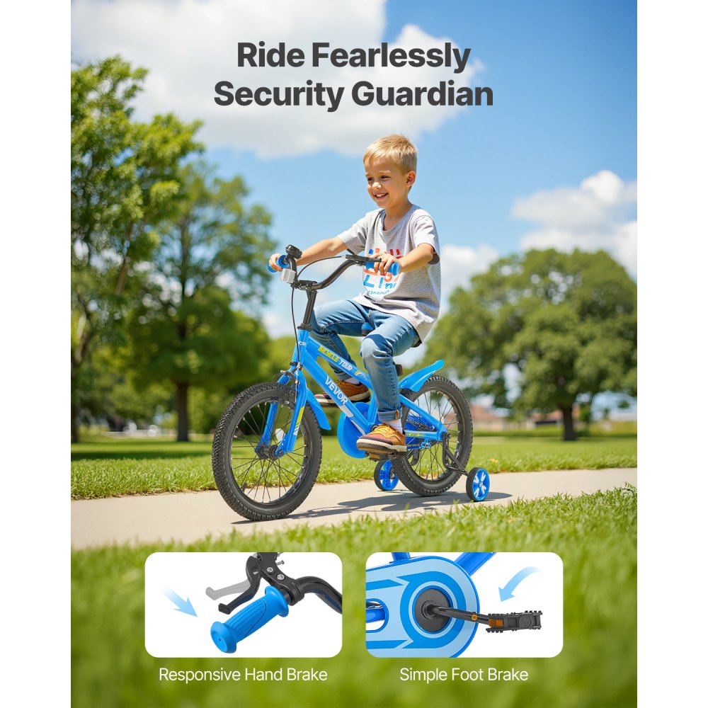 VEVOR Kids Bike 16 Inches BMX Style Children Bicycle for Boys & Girls Aged 4-8