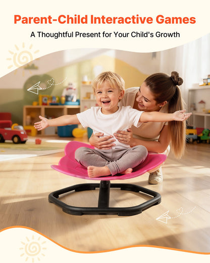 Kids Swivel Chair, 220 lbs Capacity, Elephant Shape Sensory Spinning Chair, Autistic Kids Sensory Toy Seat with Non-Slip Metal Base, Toddler Sit & Spin Seat for Coordination Balance Focus, Red
