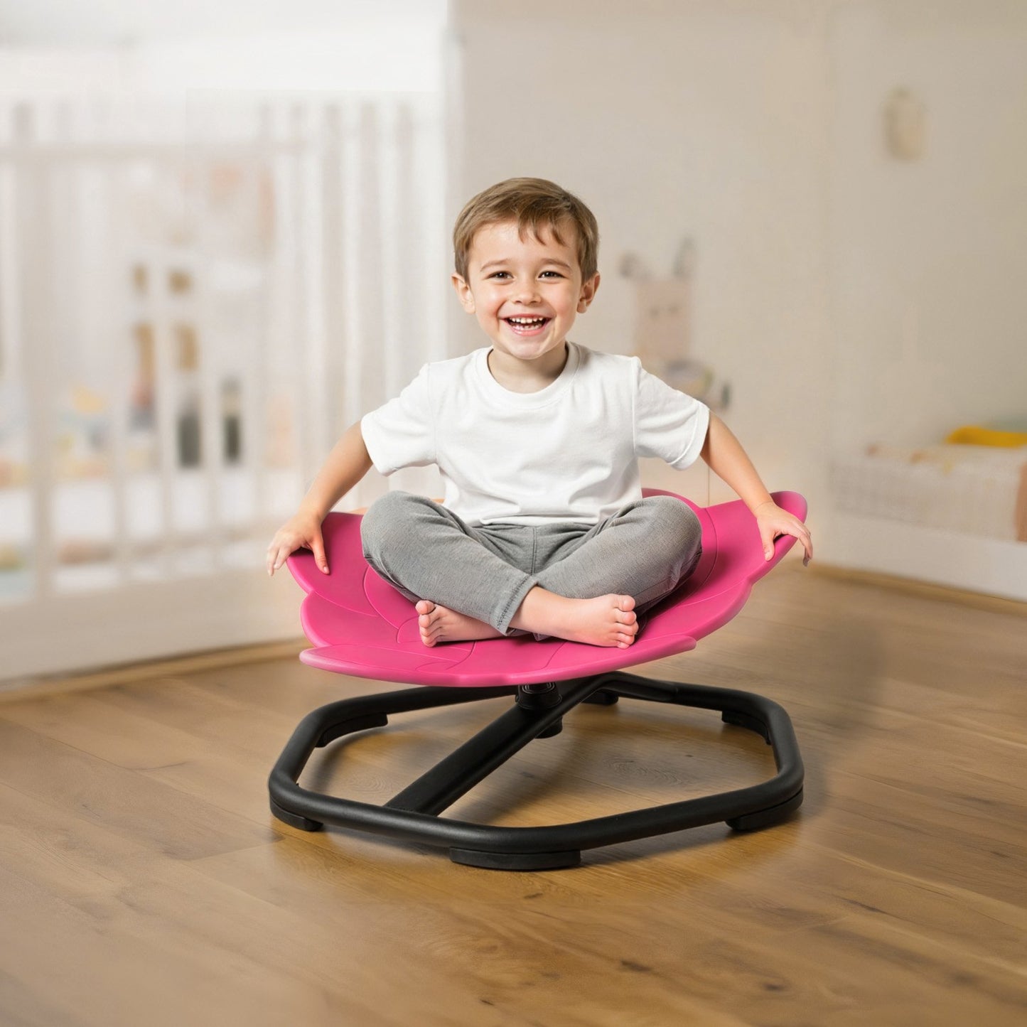 Kids Swivel Chair, 220 lbs Capacity, Elephant Shape Sensory Spinning Chair, Autistic Kids Sensory Toy Seat with Non-Slip Metal Base, Toddler Sit & Spin Seat for Coordination Balance Focus, Red