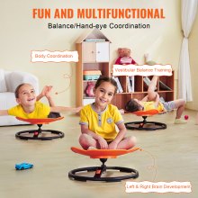 Kids can sit, lie down, spin, and play in multiple ways on this sensory training chair