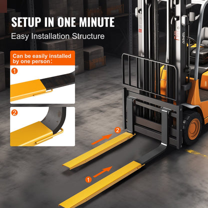 Forklift Extensions 1.52m Length, 15cm Width, 1.815 Tons Capacity, Carbon Steel