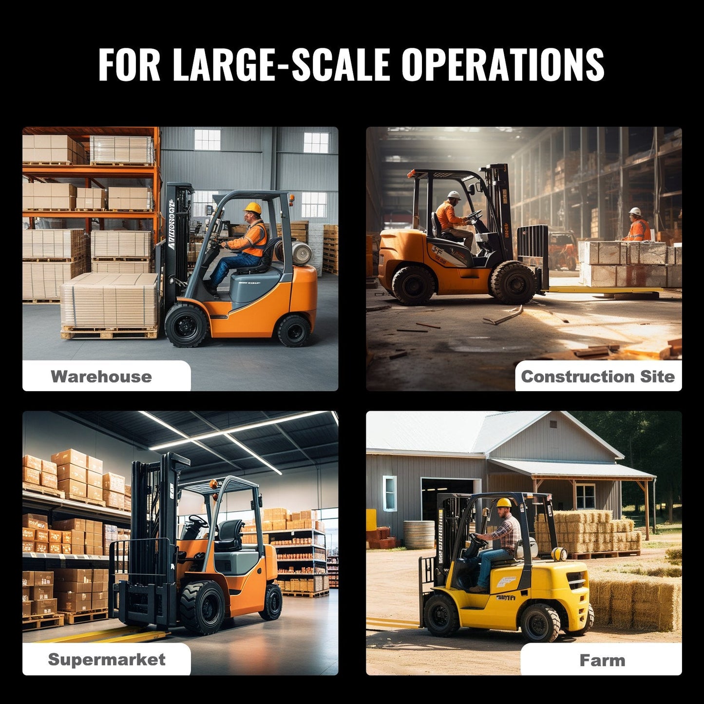 Forklift Extensions 1.52m Length, 15cm Width, 1.815 Tons Capacity, Carbon Steel
