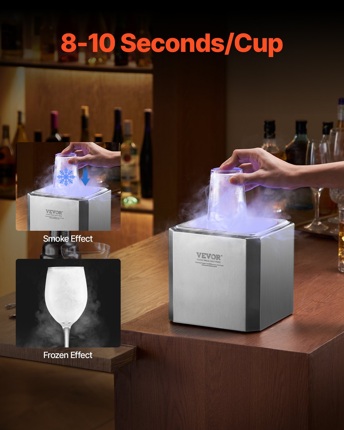 VEVOR Commercial Glass Froster CO2 Beer Glass Chiller Fast Frost Ice Cup Machine