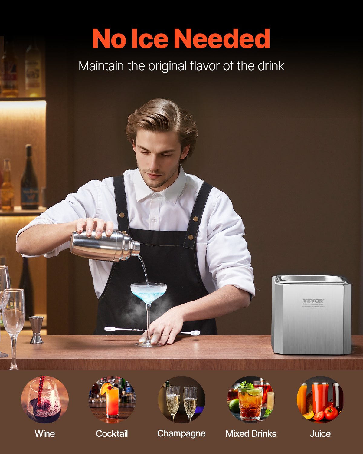 VEVOR Commercial Glass Froster CO2 Beer Glass Chiller Fast Frost Ice Cup Machine
