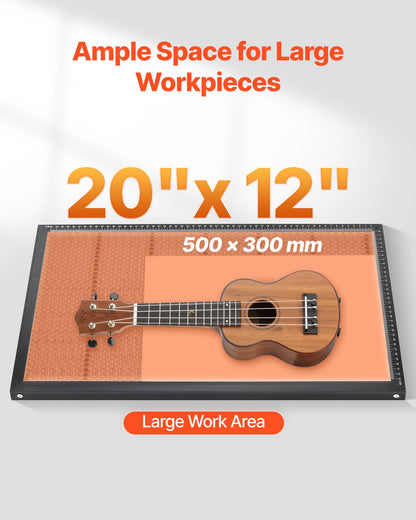 55W CO2 Laser Engraver, 500 x 300 mm, Desktop CO2 Laser Engraver and Cutter Machine with 16MP Camera, Water Pump, Rotary Axis, Compatible with LightBurn CorelDRAW RDWorks, for Wood Acrylic Glass