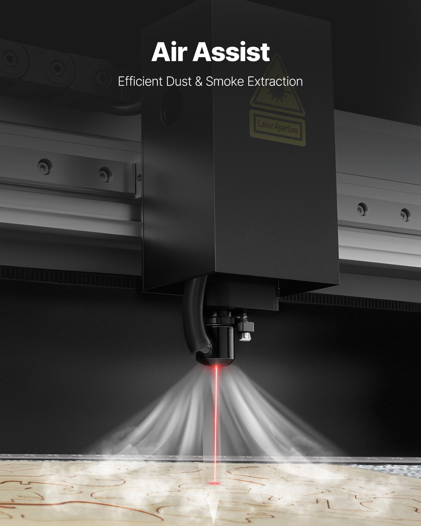 55W CO2 Laser Engraver, 500 x 300 mm, Desktop CO2 Laser Engraver and Cutter Machine with 16MP Camera, Water Pump, Rotary Axis, Compatible with LightBurn CorelDRAW RDWorks, for Wood Acrylic Glass