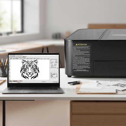 55W CO2 Laser Engraver, 500 x 300 mm, Desktop CO2 Laser Engraver and Cutter Machine with 16MP Camera, Water Pump, Rotary Axis, Compatible with LightBurn CorelDRAW RDWorks, for Wood Acrylic Glass