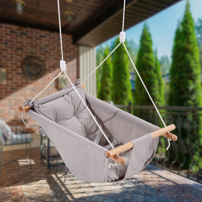 Canvas Baby Hammock Swing with 5-Point Harness for Indoor & Outdoor Use