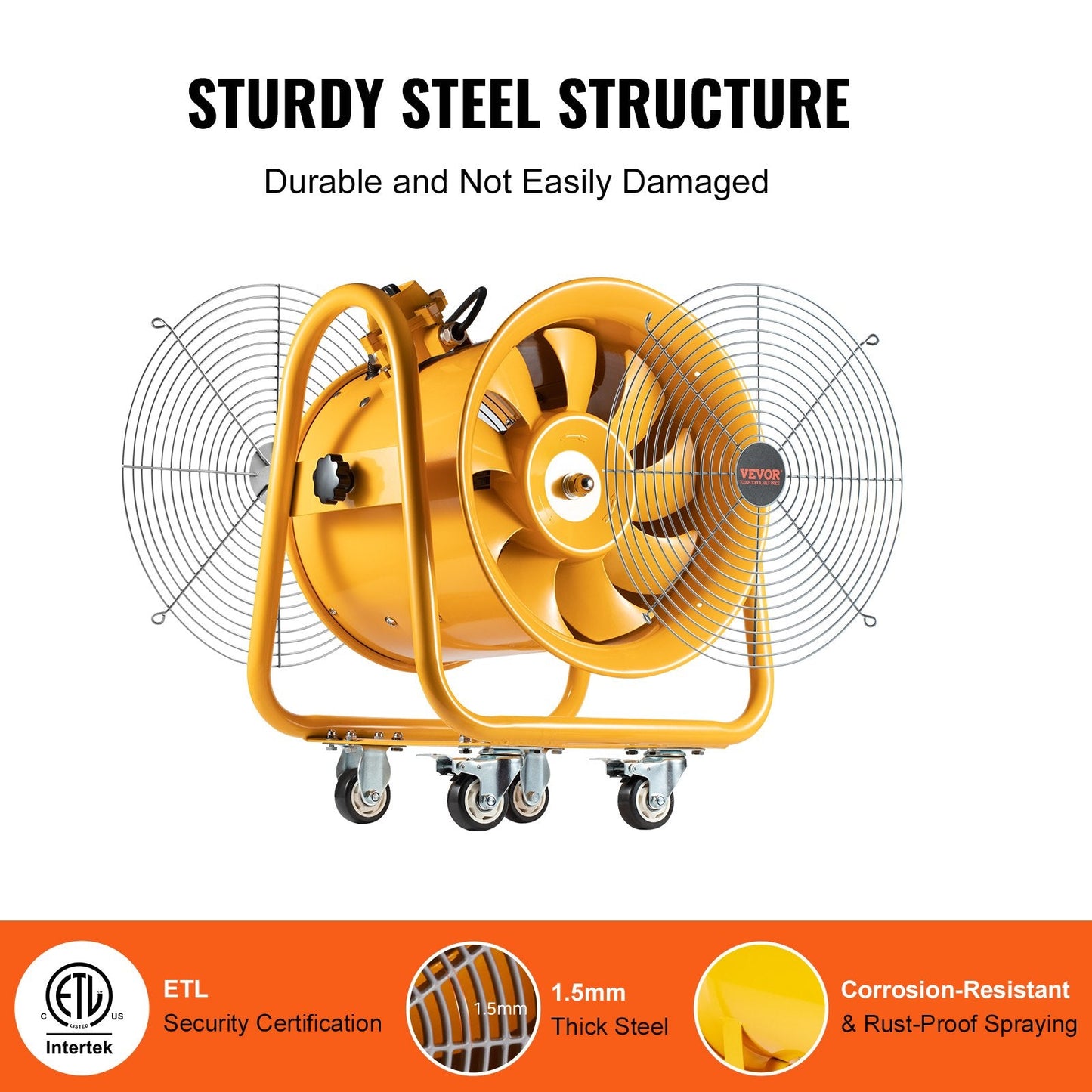 Portable Industrial Blower, 0.4m Fan, 1100W, 4240 CFM, 5m Cord, 39.8 kg