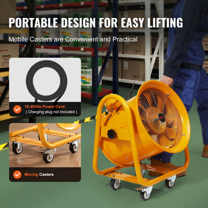Portable Industrial Blower, 0.4m Fan, 1100W, 4240 CFM, 5m Cord, 39.8 kg