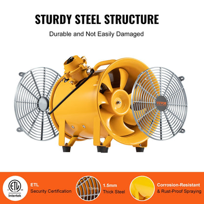 Portable 0.25m Heavy Duty Industrial Fan, 350W, 1942CFM, 3m Cord, 13.15kg