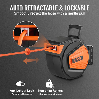 Retractable Air Hose Reel 9.5m x 15m with 300 PSI Hybrid Enclosed System