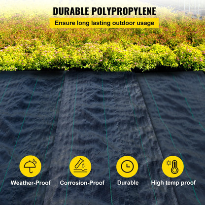 Durable 0.9 x 15.2m Garden Weed Barrier Fabric, Easy Install, Multi-Purpose