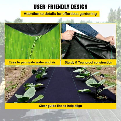 Durable 0.9 x 15.2m Garden Weed Barrier Fabric, Easy Install, Multi-Purpose