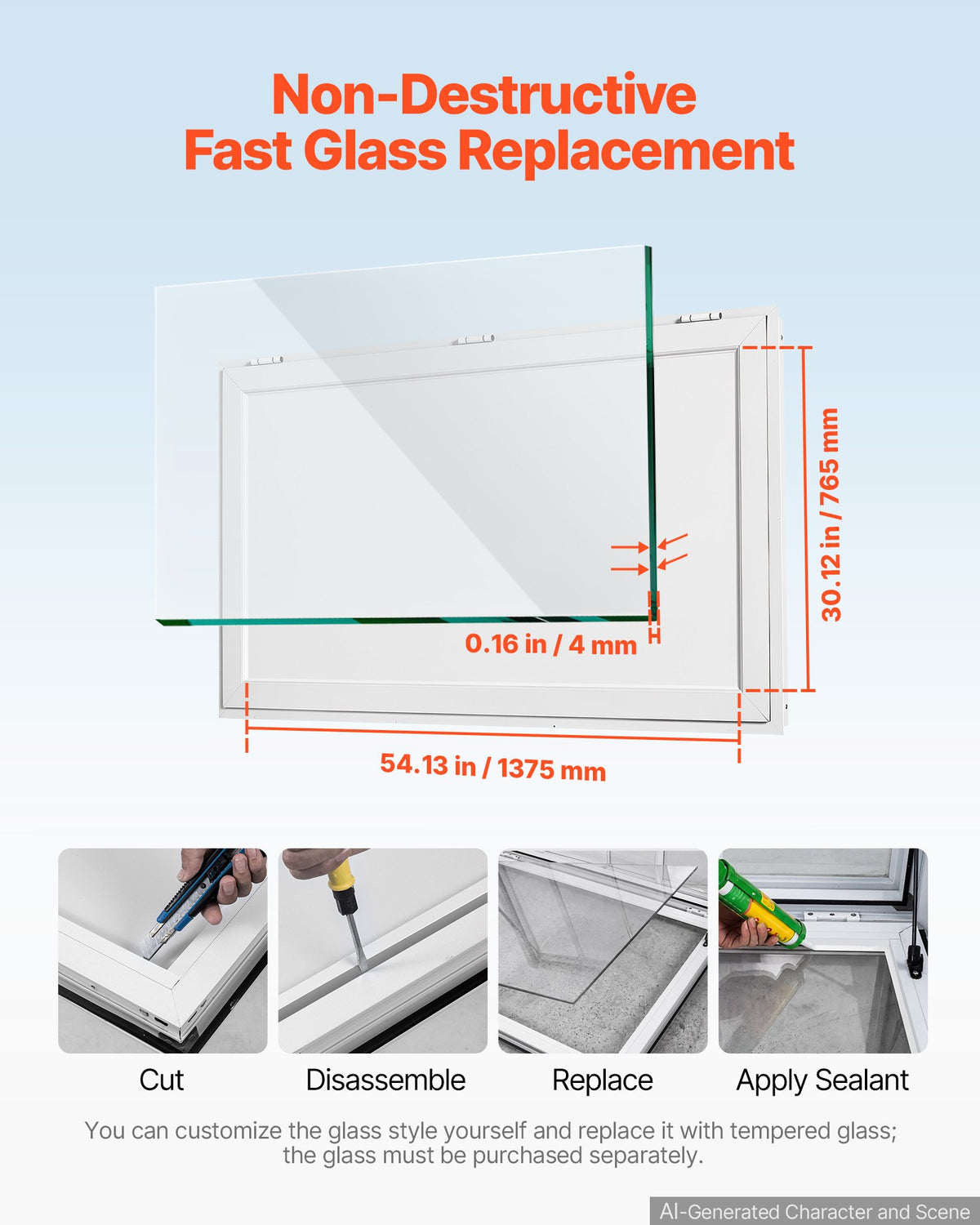 Concession Window 1524x915mm Aluminum Alloy Service Window, for Food Truck, Up to 85 Degrees Stand Serving w/ 4 Sliding Acrylic Windows, Awning Door and Drag Hook, Rainwater Resistant