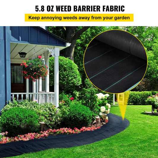 VEVOR Weed Barrier, 5.8oz Landscape Fabric, 4ft x 300ft Cover Mat Heavy Duty Woven