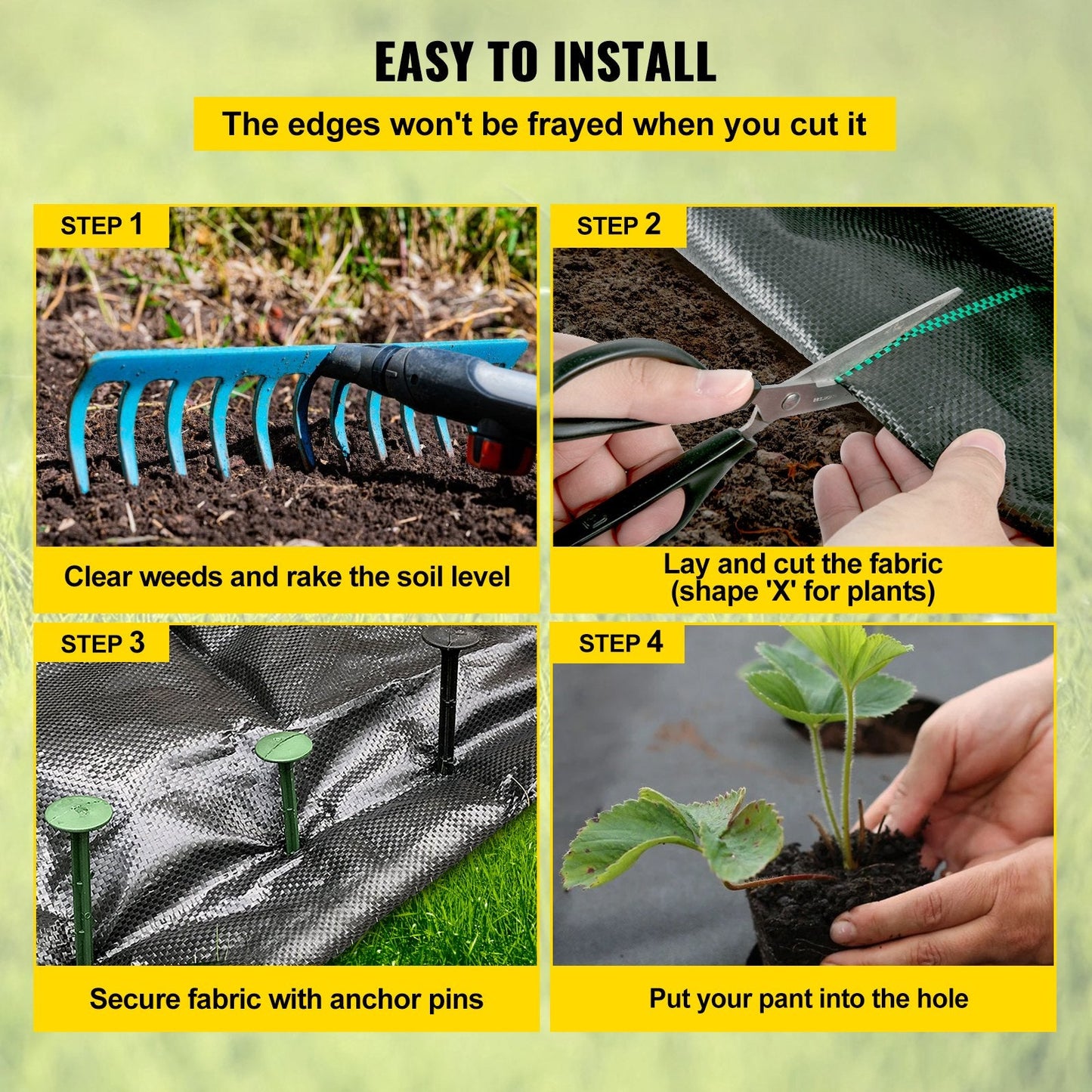 Heavy Duty 1.2 x 91.4 m Landscape Fabric for Weed Control and Soil Enrichment