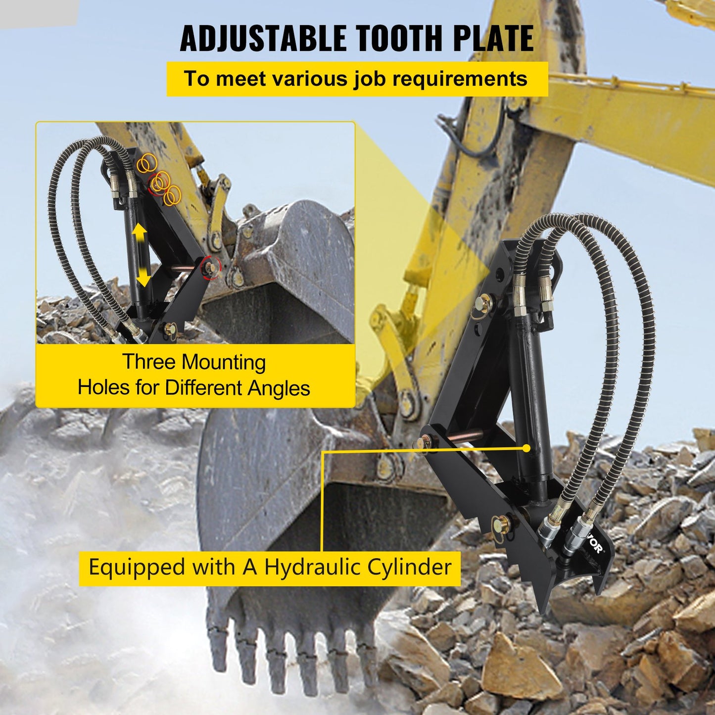 VEVOR Hydraulic Backhoe Thumb, 45.7cm 1.27cm Thickness Heavy Duty Excavator Thumb,