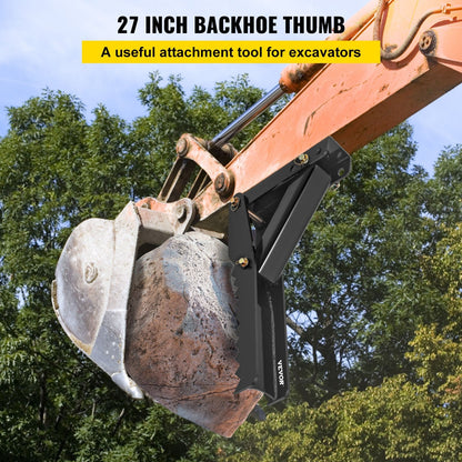 Heavy Duty 0.68m Backhoe Thumb with 12mm Teeth for Excavator Attachments