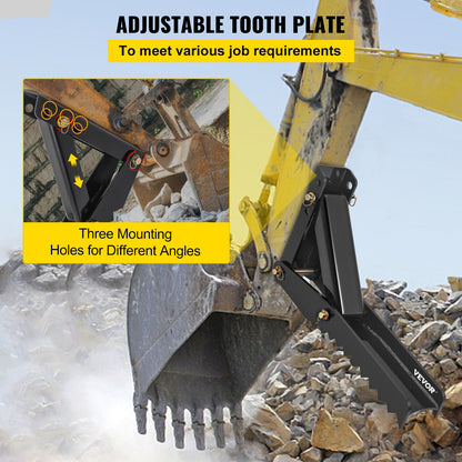 VEVOR 27" Backhoe Thumb, 1/2" Teeth Thickness Heavy Duty Excavator Thumb, Black