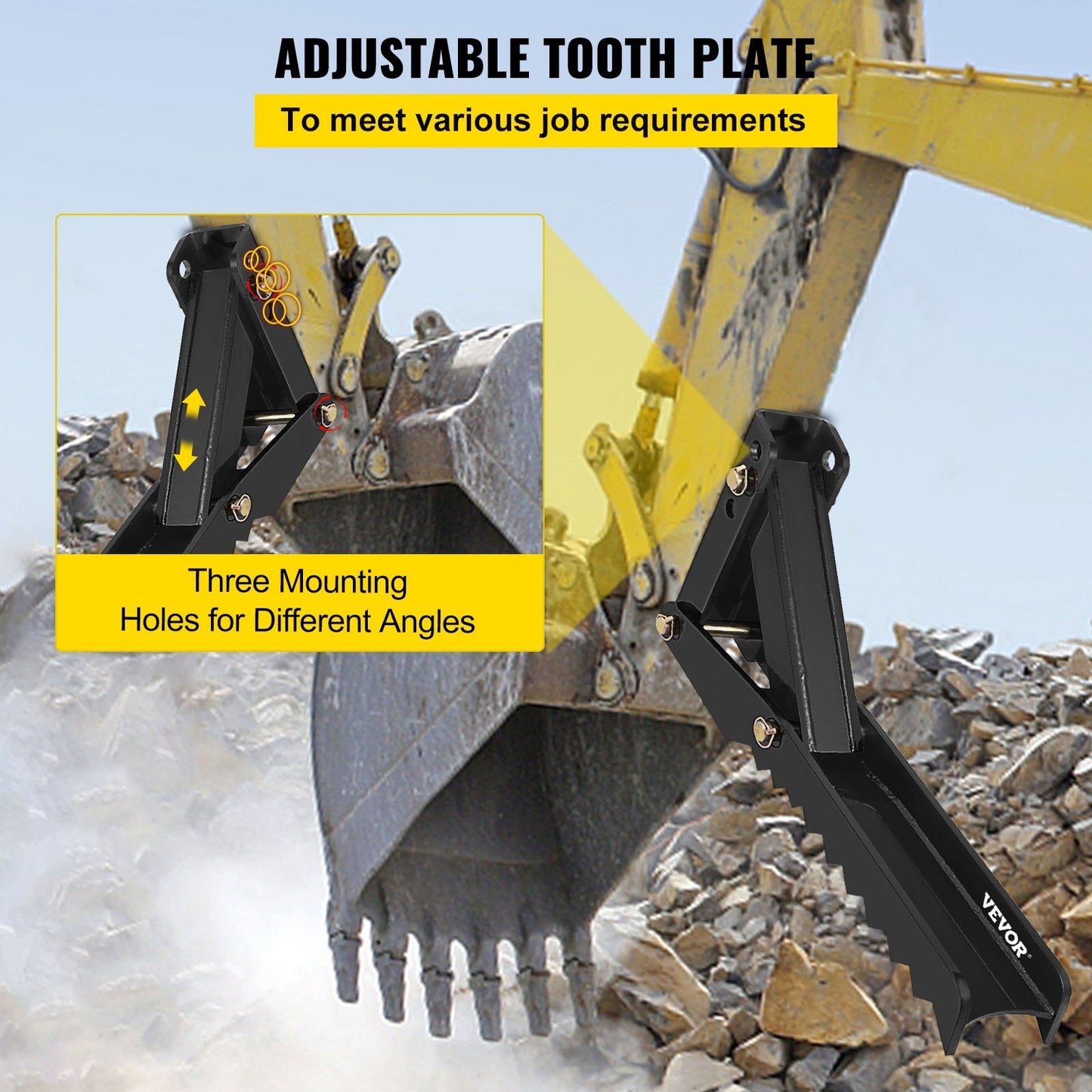 VEVOR Backhoe Excavator Thumb Attachments, 91.44 cm  Adjustable Extreme Weld On