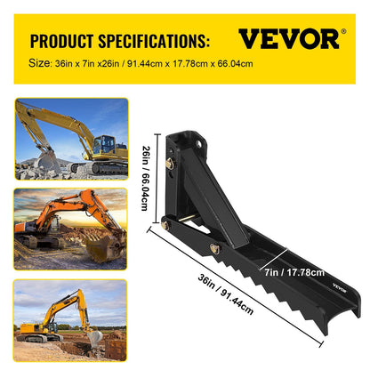 Adjustable 0.91m Backhoe Excavator Thumb Attachment with Thick Steel Teeth