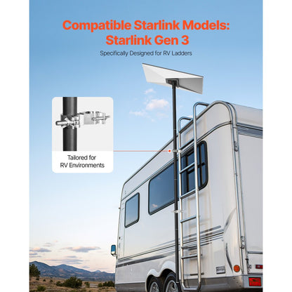 VEVOR Starlink RV Ladder Mount 360°Adjustable Extra Long Starlink for Gen 3