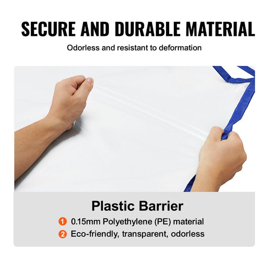 Magnetic Self-Closing Dust Barrier Door Kit, 2.3 x 1.2 m, Eco-Friendly & Durable