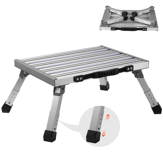 VEVOR Step Stool 1-Step 150KG Capacity, Folding Alumium Alloy Step Ladder Adjustable