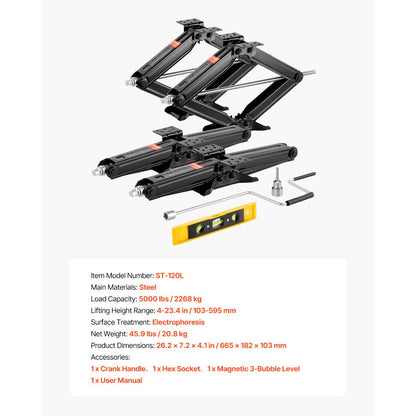 VEVOR RV Scissor Jacks 2268kg 59.5cm RV Stabilizer Leveling Scissor Jacks 4 Set