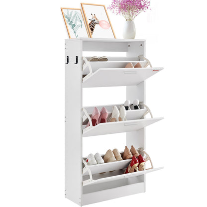 VEVOR Shoe Cabinet with 3 Flip Drawers, Shoe Storage Cabinet for Entryway, 23.6