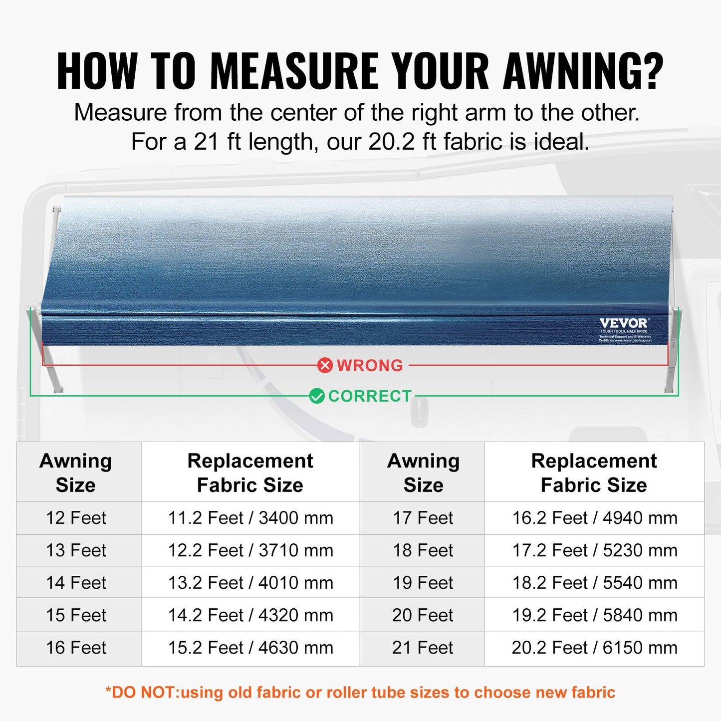 Durable 6.15m Blue Fade RV Awning Fabric with UV & Weather Protection