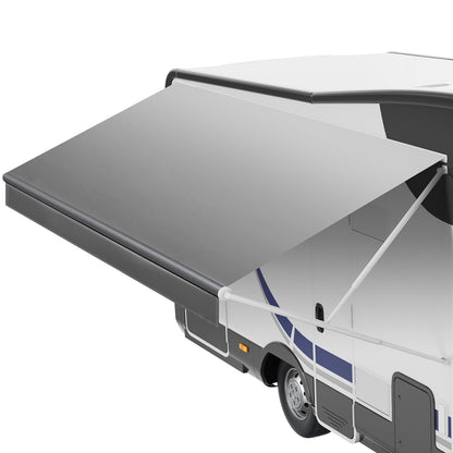 RV Awning Fabric Replacement, 4.88 m (Fabric 4.6 m) 510 g Heavy-Duty Weatherproof Vinyl Camper Awning Replacement, UPF50+ Protection Waterproof Outdoor Canopy for RV Motorhome Trailer, Gray Fade