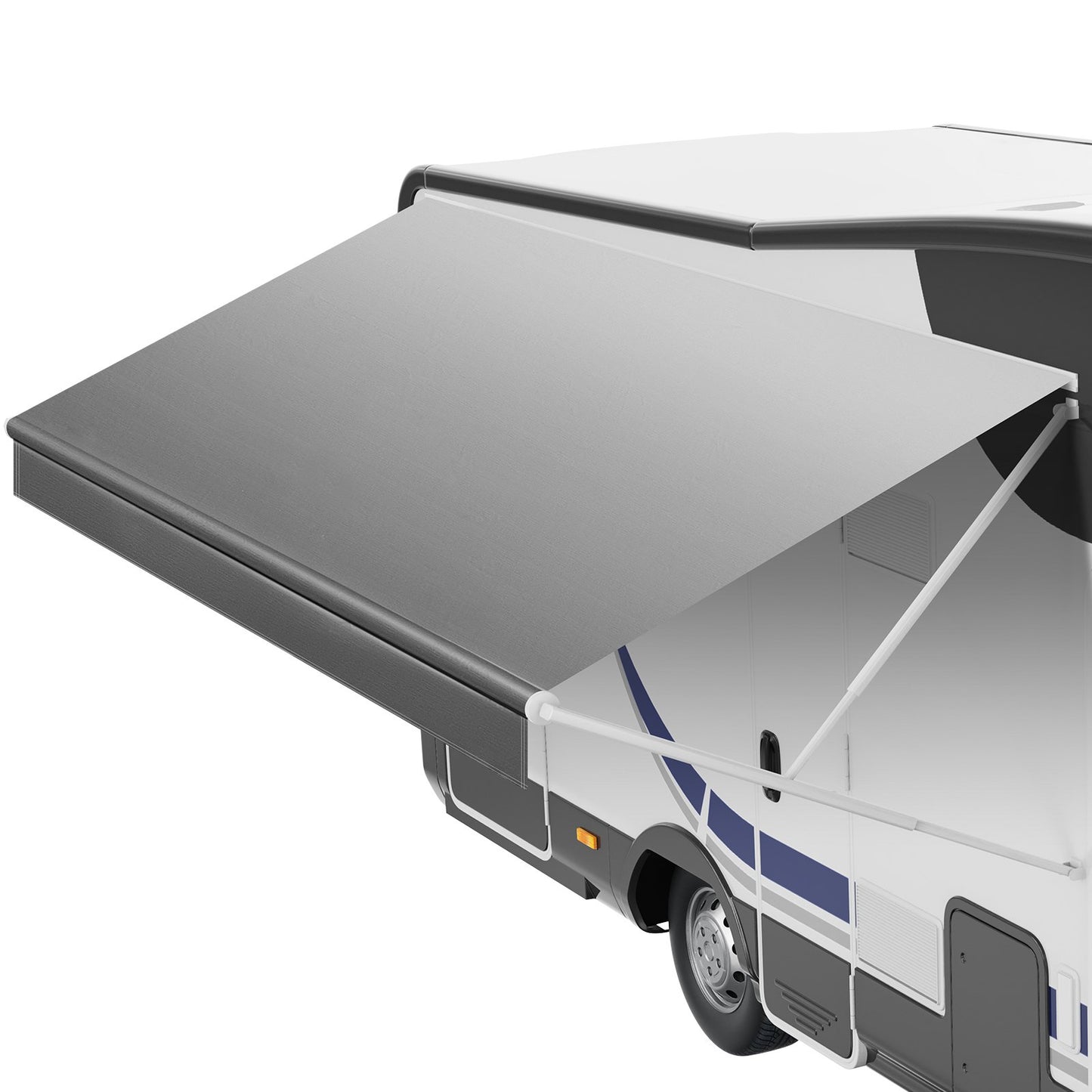 RV Awning Fabric Replacement, 5.49 m (Fabric 5.2 m) 510 g Heavy-Duty Weatherproof Vinyl Camper Awning Replacement, UPF50+ Protection Waterproof Outdoor Canopy for RV Motorhome Trailer, Gray Fade