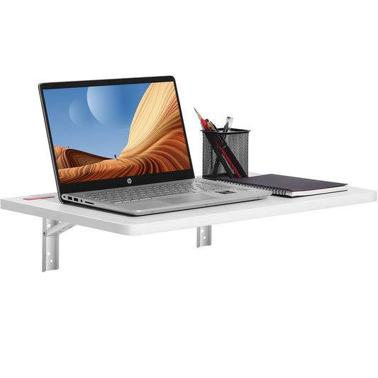VEVOR Wall Mounted Folding Table, Wall Mount Drop Leaf Tables, Wooden Floating Desk