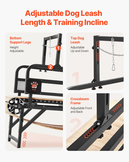 Dog Treadmill for Medium Dogs up to 220 lbs Indoor Pet Running Machine, 190 x 56 x 143 cm